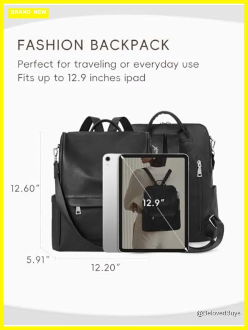 Women's PU Leather Anti-theft Fashion Travel Backpack Purse Shoulder Bag